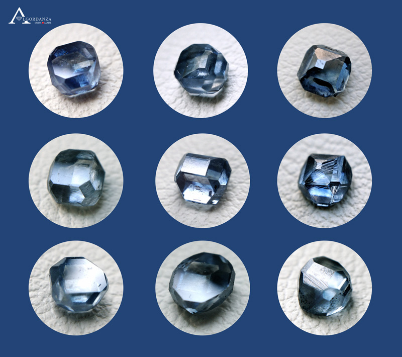 ダイヤモンド原石：様々な形の魅力